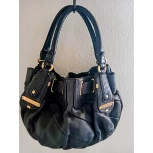 Juicy Couture Black Leather Bundle of Joy Bag EUC